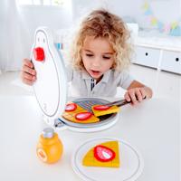 Hape Wafelijzer van hout, wit met accessoires - thumbnail