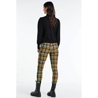 anytime tregging in geweven ruit camel - thumbnail