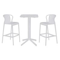 Tafel met twee stoelen Home ESPRIT Wit Metaal Polypropyleen 60 x 60 x 102 cm - thumbnail