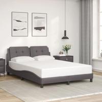 Bedframe met LED zonder matras "Zadar" kunstleer grijs 140x190 cm - thumbnail