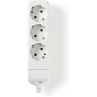 Stekkerdoos | Beschermend contact | 3-weg | Wit - thumbnail