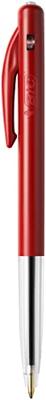Bic balpen M10 Clic op blister, medium punt, rood