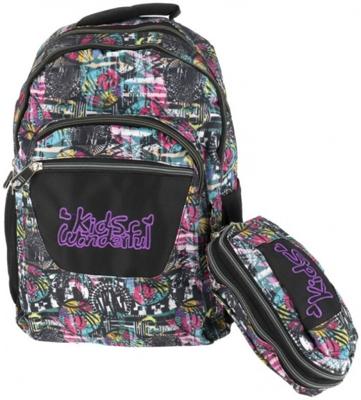 Gerimport rugzak met etui junior 32 x 43 cm polyester zwart Gerimport rugzak met etui junior 32 x 43 cm polyester zwart