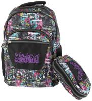 Gerimport rugzak met etui junior 32 x 43 cm polyester zwart - thumbnail