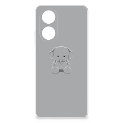 OPPO A58 4G Telefoonhoesje met Naam Grijs Baby Olifant OPPO A58 4G Telefoonhoesje met Naam Grijs Baby Olifant