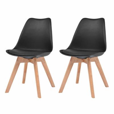vidaXL Eetkamerstoelen 2 st kunstleer zwart