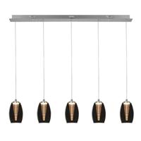 Highlight HanglampNebula nikkel recht 5-lichts smoke glas - H5431.19 - thumbnail