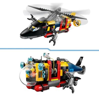 LEGO CITY helikopter, brandweerauto en onderzeeër remix 60462 - thumbnail