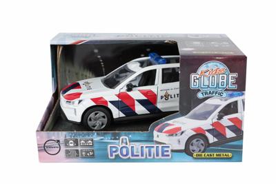 Kids Globe Politie Volvo EX90 NL die cast licht geluid pull back 13,5 cm