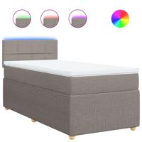 Boxspring met matras stof taupe 80x200 cm - thumbnail