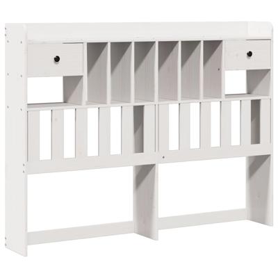Bed met boekenkast zonder matras grenenhout wit 150x200 cm - thumbnail
