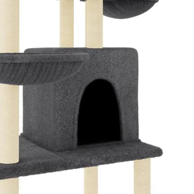 Kattenmeubel met sisal krabpalen 180 cm donkergrijs - thumbnail