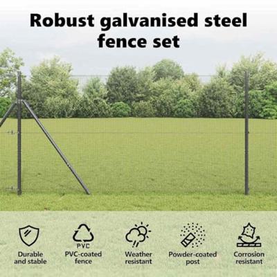 VidaXL Afrasteringspaal grijs 10 x 1,4 m (16 x 16 mm gaas)