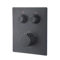 Wiesbaden Afbouwdeel Inbouwthermostaat Caral Klik Pro 2-weg Mat Zwart - thumbnail