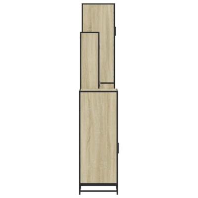 4-delige Badkamermeubelset bewerkt hout sonoma eikenkleurig