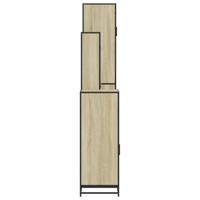 4-delige Badkamermeubelset bewerkt hout sonoma eikenkleurig - thumbnail