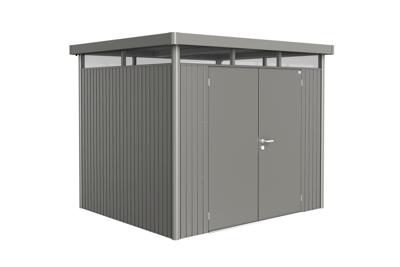 Biohort Highline H3 metalen berging 275x235x222 cm met dubbele deur- Plat dak- Metaal- Biohort Biohort Highline H3 metalen berging 275x235x222 cm met dubbele deur- Plat dak- Metaal- Biohort