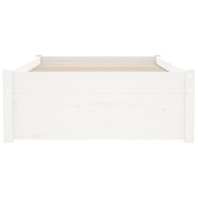 Bedframe massief hout wit 75x190 cm 2FT6 Small Single Bedframe massief hout wit 75x190 cm 2FT6 Small Single