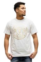 Versace Jeans Couture V-Emblem T-Shirt Heren Wit/Goud - Maat M - Kleur: Wit | Soccerfanshop - thumbnail