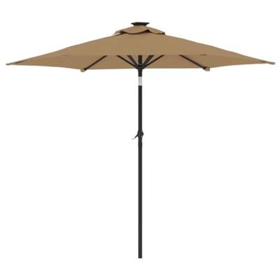 VidaXL Parasol met stalen paal 225x225x212 cm taupe VidaXL Parasol met stalen paal 225x225x212 cm taupe