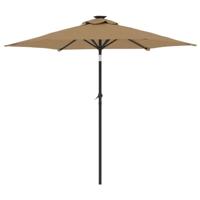 VidaXL Parasol met stalen paal 225x225x212 cm taupe - thumbnail