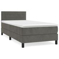 Boxspring met matras fluweel donkergrijs 90x200 cm - thumbnail