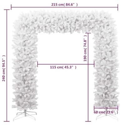 VidaXL Kerstboog 240 cm wit