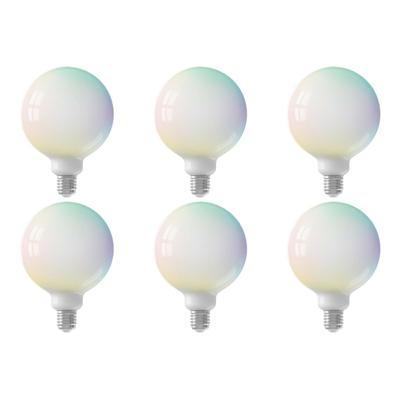 CALEX - LED Lamp 6 Pack - Globe - Smart LED G125 - E27 Fitting - Dimbaar - 5W - Aanpasbare Kleur CCT - RGB - Mat Wit CALEX - LED Lamp 6 Pack - Globe - Smart LED G125 - E27 Fitting - Dimbaar - 5W - Aanpasbare Kleur CCT - RGB - Mat Wit