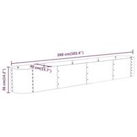 Plantenbak 260x40x36 cm gepoedercoat staal grijs - thumbnail