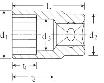 Stahlwille 52 34 03030034 Zeskant Dopsleutelinzetstuk 34 mm 1/2 (12.5 mm)