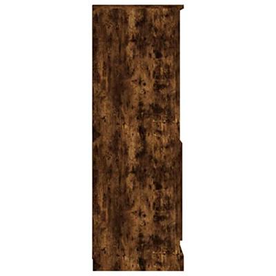 Hoge kast 60x35,5x103,5 cm bewerkt hout gerookt eikenkleurig