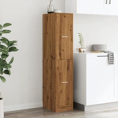 Apothekerskast 30x41x144,5 cm bewerkt hout artisanaal eiken - thumbnail