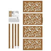 Poort met bladontwerp 105x205 cm weervast staal - thumbnail