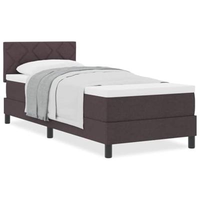 Boxspringbed met matras met matras Donkerbruin 80 x 200 cm Stof