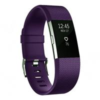 Vierkante patroon verstelbare sport polsband voor FITBIT charge 2 (donker paars) - thumbnail