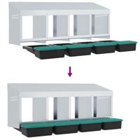 Kippennestkast 4 compartimenten wandmontage gegalvaniseerd staal - thumbnail