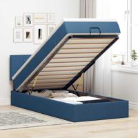 Bed met matras 140x190 cm stof blauw - thumbnail