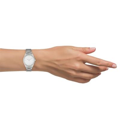 OOZOO C10525 Horloge Timepieces staal zilverkleurig-wit 34 mm