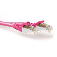 ACT Roze 2 meter LSZH SFTP CAT6A patchkabel snagless met RJ45 connectoren - thumbnail