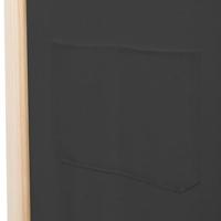 Kamerscherm met 5 panelen 200x170x4 cm stof grijs - thumbnail