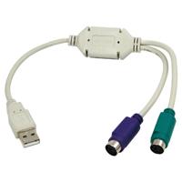 LogiLink USB 1.1 Aansluitkabel [1x USB 1.1 stekker A - 2x PS/2-bus] LogiLink - Tastatur- / Maus-Adapter - PS/2 (W) 15.00 cm - thumbnail
