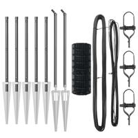 VidaXL Hek met paal grijs 1 x 10 m staal en pvc - thumbnail