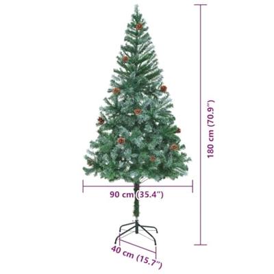 VidaXL Kunstkerstboom met 300 led groen 180 cm pvc en staal