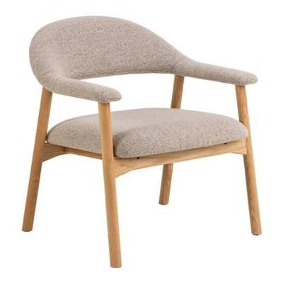 Bendt Fauteuil 'Gerado' Eikenhout en Bouclé, kleur Beige Bendt Fauteuil 'Gerado' Eikenhout en Bouclé, kleur Beige
