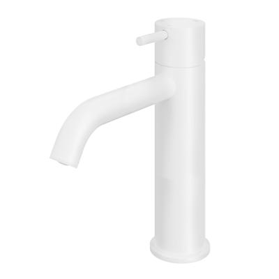 Hotbath Cobber - Wastafelmengkraan - zonder Waste - Laag - Wit - Opbouw - Messing - V04