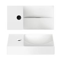 Clou Vale fonteinen keramiek fontein 38x19x7cm kraangat links Wit mat CL/03.02161.01.L - thumbnail