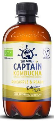 The Gutsy Captain kombucha pineapple peach bio (12x 400ml) (bol)