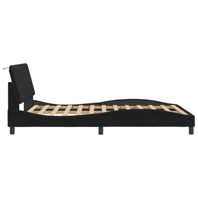 Bedframe met LED-verlichting fluweel zwart 140x200 cm - thumbnail
