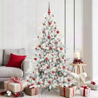 VidaXL Kunstmatige inklapbare kerstboom wit 180 cm pvc en staal - thumbnail