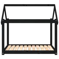 VidaXL Hondenmand 101x70x90 cm massief grenenhout zwart - thumbnail